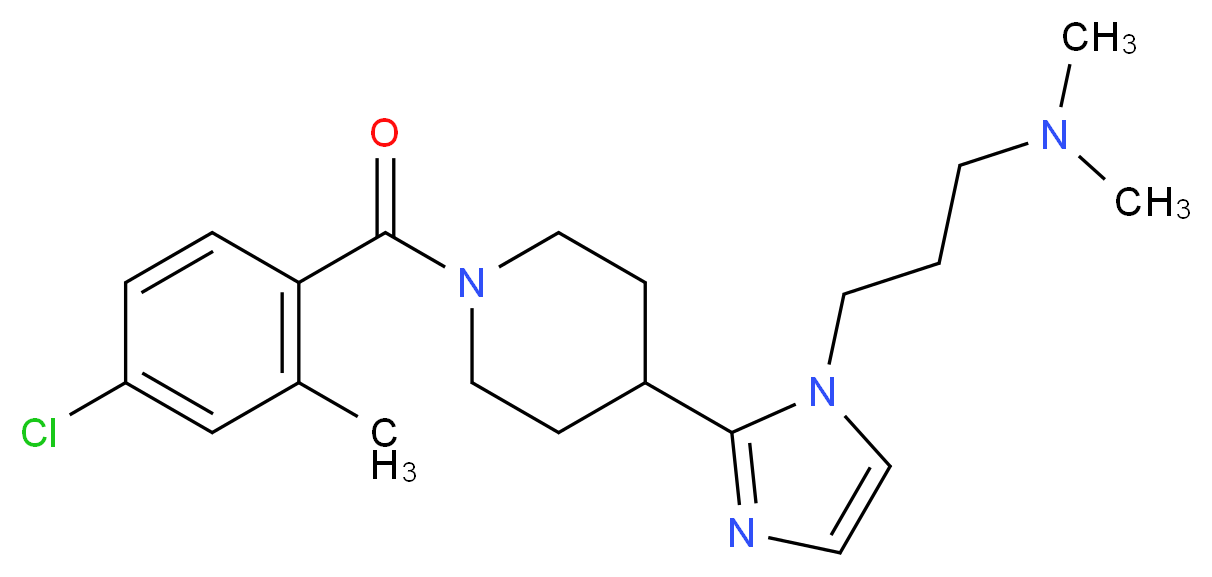 (3-{2-[1-(4-chloro-2-methylbenzoyl)piperidin-4-yl]-1H-imidazol-1-yl}propyl)dimethylamine_分子结构_CAS_)