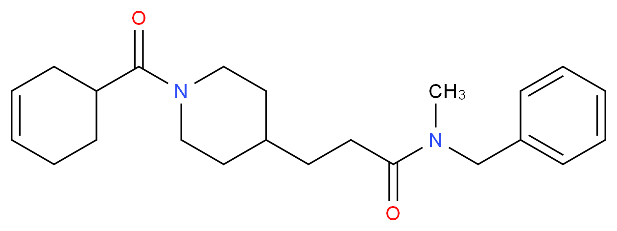N-benzyl-3-[1-(3-cyclohexen-1-ylcarbonyl)-4-piperidinyl]-N-methylpropanamide_分子结构_CAS_)