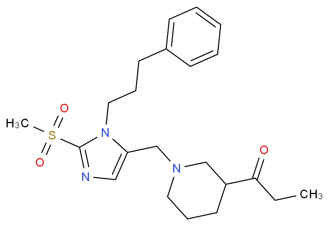 1-(1-{[2-(methylsulfonyl)-1-(3-phenylpropyl)-1H-imidazol-5-yl]methyl}-3-piperidinyl)-1-propanone_分子结构_CAS_)