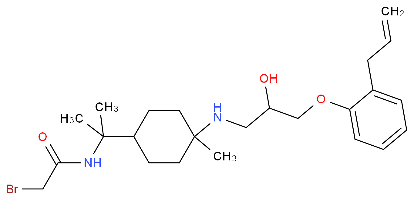 2-bromo-N-{2-[4-({2-hydroxy-3-[2-(prop-2-en-1-yl)phenoxy]propyl}amino)-4-methylcyclohexyl]propan-2-yl}acetamide_分子结构_CAS_76298-89-0