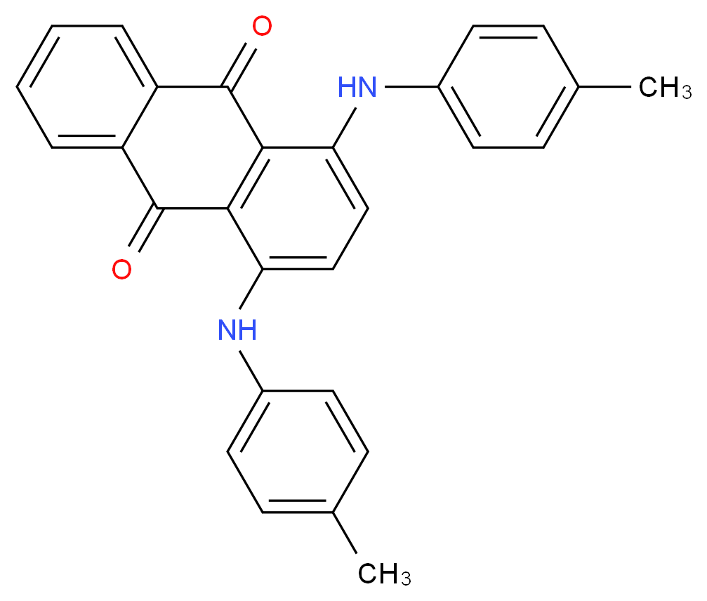 1,4-bis[(4-methylphenyl)amino]-9,10-dihydroanthracene-9,10-dione_分子结构_CAS_128-80-3