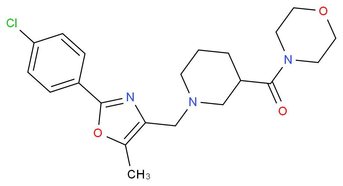4-[(1-{[2-(4-chlorophenyl)-5-methyl-1,3-oxazol-4-yl]methyl}-3-piperidinyl)carbonyl]morpholine_分子结构_CAS_)