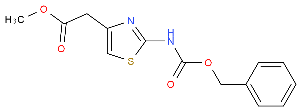 Methyl 2-(2-(((benzyloxy)carbonyl)amino)thiazol-4-yl)acetate_分子结构_CAS_103053-97-0)