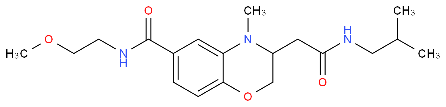 3-[2-(isobutylamino)-2-oxoethyl]-N-(2-methoxyethyl)-4-methyl-3,4-dihydro-2H-1,4-benzoxazine-6-carboxamide_分子结构_CAS_)