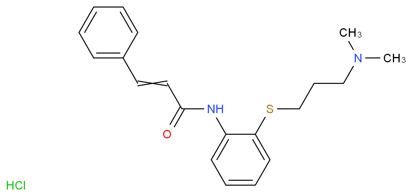 N-(2-{[3-(dimethylamino)propyl]sulfanyl}phenyl)-3-phenylprop-2-enamide hydrochloride_分子结构_CAS_1166-34-3