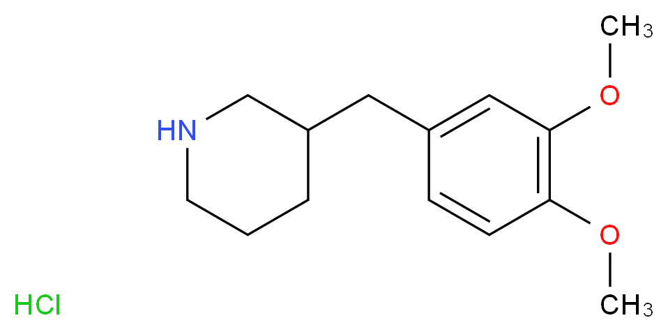 3-(3,4-DIMETHOXY-BENZYL)-PIPERIDINE HYDROCHLORIDE_分子结构_CAS_625454-24-2)