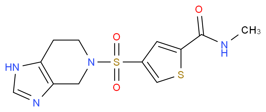 N-methyl-4-(1,4,6,7-tetrahydro-5H-imidazo[4,5-c]pyridin-5-ylsulfonyl)thiophene-2-carboxamide_分子结构_CAS_)