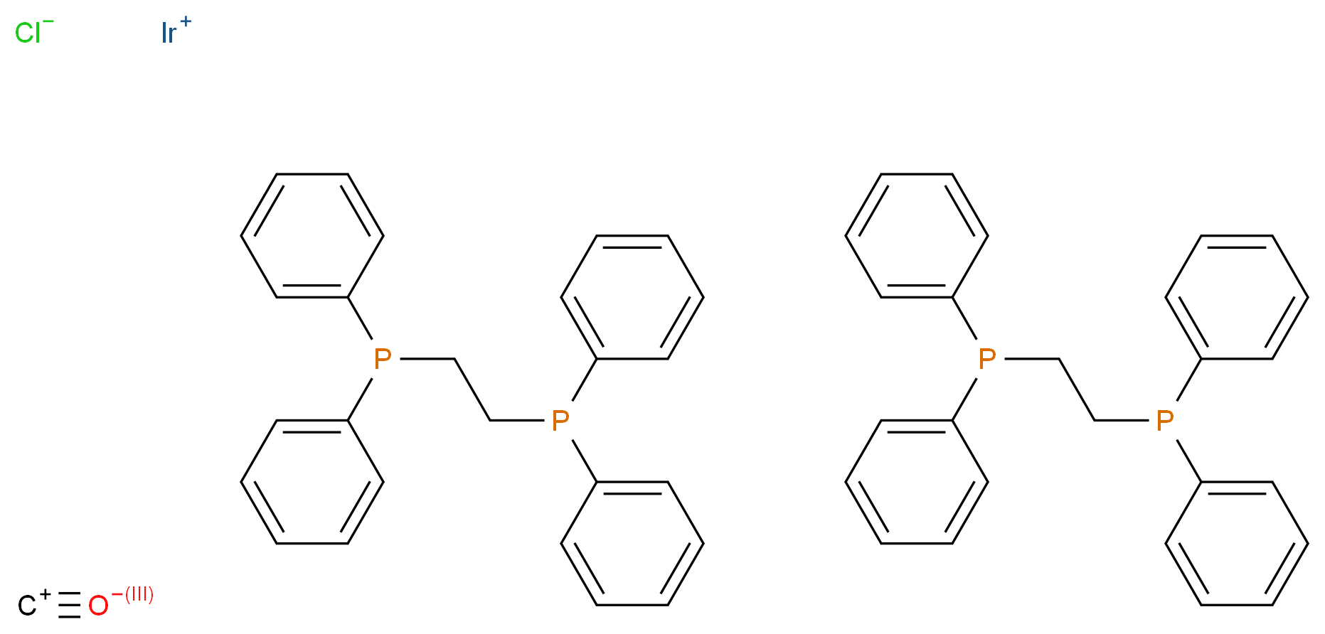 双[1,2-双(二苯基膦基)乙烷]羰基氯铱(I)_分子结构_CAS_15417-85-3)