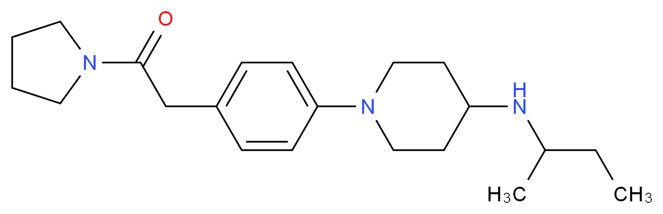 N-(sec-butyl)-1-{4-[2-oxo-2-(1-pyrrolidinyl)ethyl]phenyl}-4-piperidinamine_分子结构_CAS_)