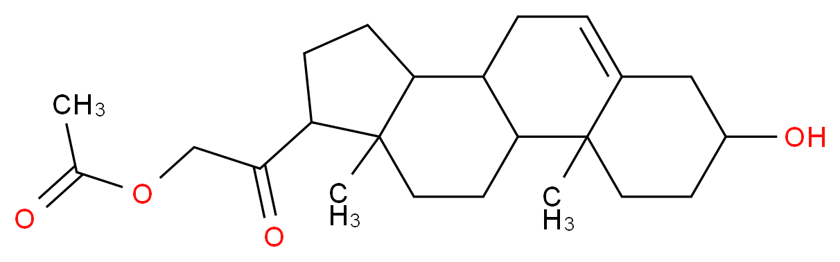 2-{5-hydroxy-2,15-dimethyltetracyclo[8.7.0.0<sup>2</sup>,<sup>7</sup>.0<sup>1</sup><sup>1</sup>,<sup>1</sup><sup>5</sup>]heptadec-7-en-14-yl}-2-oxoethyl acetate_分子结构_CAS_566-78-9