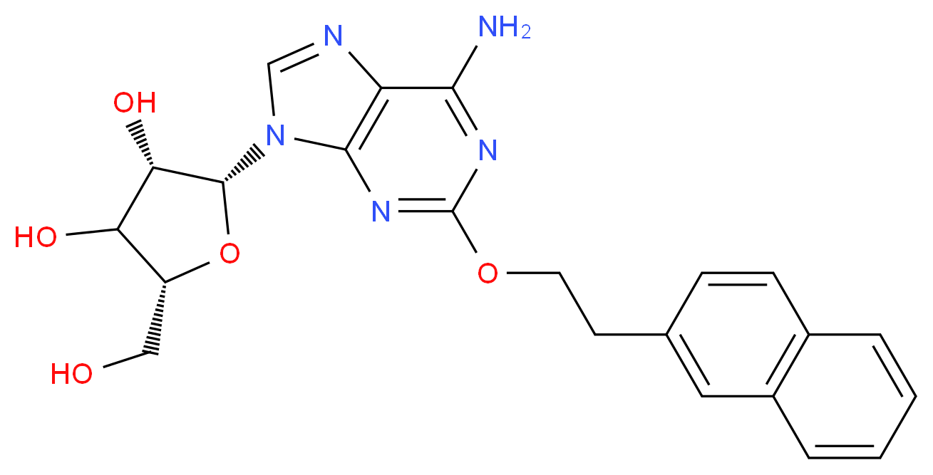 (2R,3S,5R)-2-{6-amino-2-[2-(naphthalen-2-yl)ethoxy]-9H-purin-9-yl}-5-(hydroxymethyl)oxolane-3,4-diol_分子结构_CAS_131865-99-1