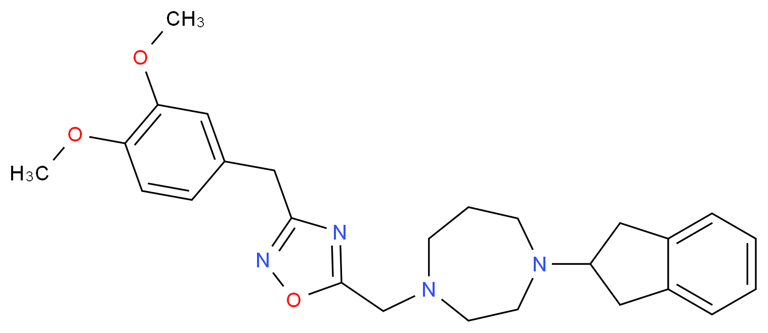 1-(2,3-dihydro-1H-inden-2-yl)-4-{[3-(3,4-dimethoxybenzyl)-1,2,4-oxadiazol-5-yl]methyl}-1,4-diazepane_分子结构_CAS_)