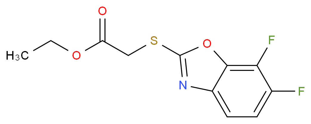 Ethyl [(6,7-difluoro-1,3-benzoxazol-2-yl)thio]-acetate_分子结构_CAS_)