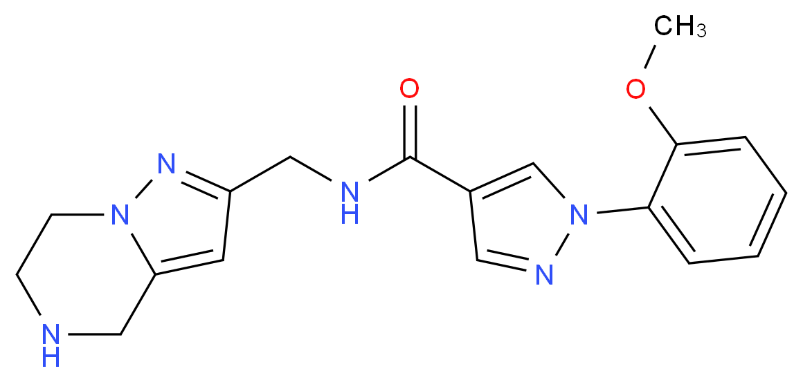 1-(2-methoxyphenyl)-N-(4,5,6,7-tetrahydropyrazolo[1,5-a]pyrazin-2-ylmethyl)-1H-pyrazole-4-carboxamide_分子结构_CAS_)