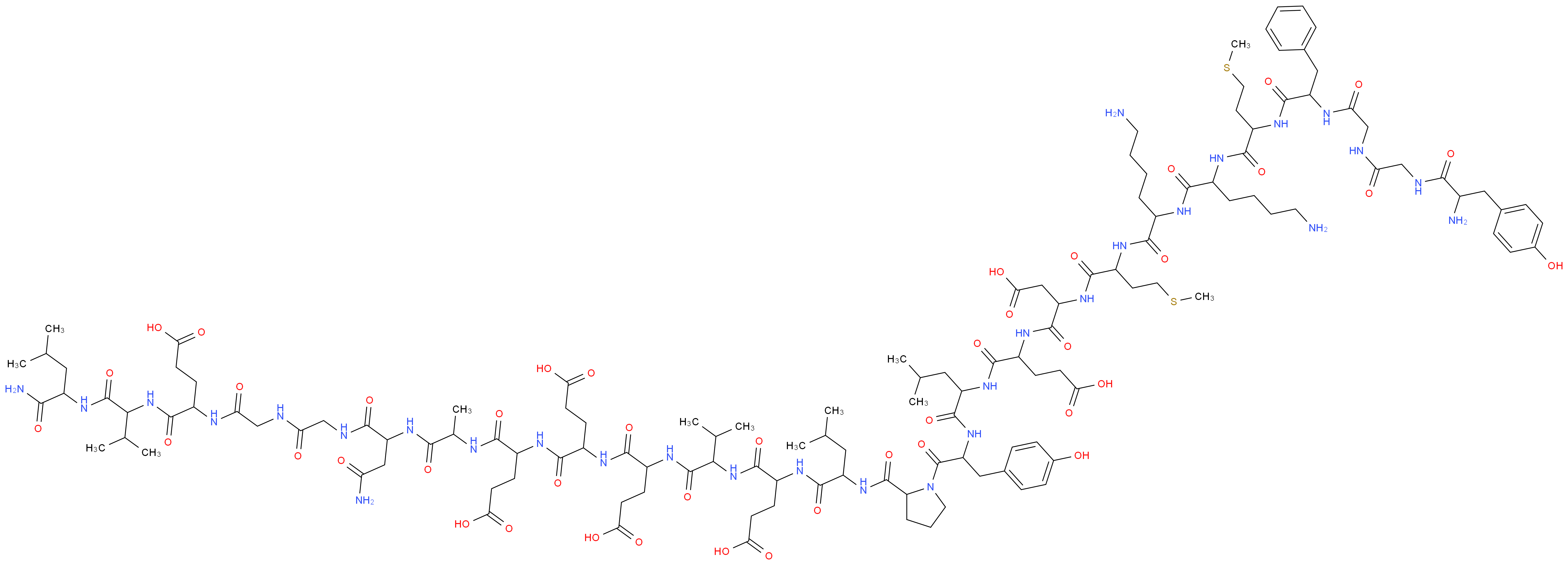 4-(2-{2-[6-amino-2-(6-amino-2-{2-[2-(2-{2-[2-amino-3-(4-hydroxyphenyl)propanamido]acetamido}acetamido)-3-phenylpropanamido]-4-(methylsulfanyl)butanamido}hexanamido)hexanamido]-4-(methylsulfanyl)butanamido}-3-carboxypropanamido)-4-({1-[(1-{2-[(1-{[1-({1-[(1-{[1-({1-[(1-{[2-carbamoyl-1-({[({[1-({1-[(1-carbamoyl-3-methylbutyl)carbamoyl]-2-methylpropyl}carbamoyl)-3-carboxypropyl]carbamoyl}methyl)carbamoyl]methyl}carbamoyl)ethyl]carbamoyl}ethyl)carbamoyl]-3-carboxypropyl}carbamoyl)-3-carboxypropyl]carbamoyl}-3-carboxypropyl)carbamoyl]-2-methylpropyl}carbamoyl)-3-carboxypropyl]carbamoyl}-3-methylbutyl)carbamoyl]pyrrolidin-1-yl}-3-(4-hydroxyphenyl)-1-oxopropan-2-yl)carbamoyl]-3-methylbutyl}carbamoyl)butanoic acid_分子结构_CAS_94885-44-6