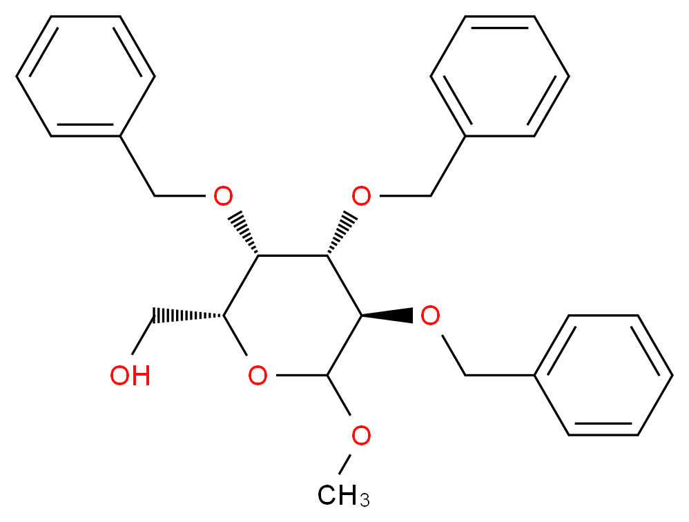 [(2R,3S,4S,5R)-3,4,5-tris(benzyloxy)-6-methoxyoxan-2-yl]methanol_分子结构_CAS_641635-63-4