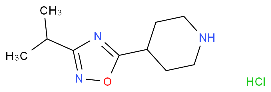 4-[3-(propan-2-yl)-1,2,4-oxadiazol-5-yl]piperidine hydrochloride_分子结构_CAS_733751-26-3