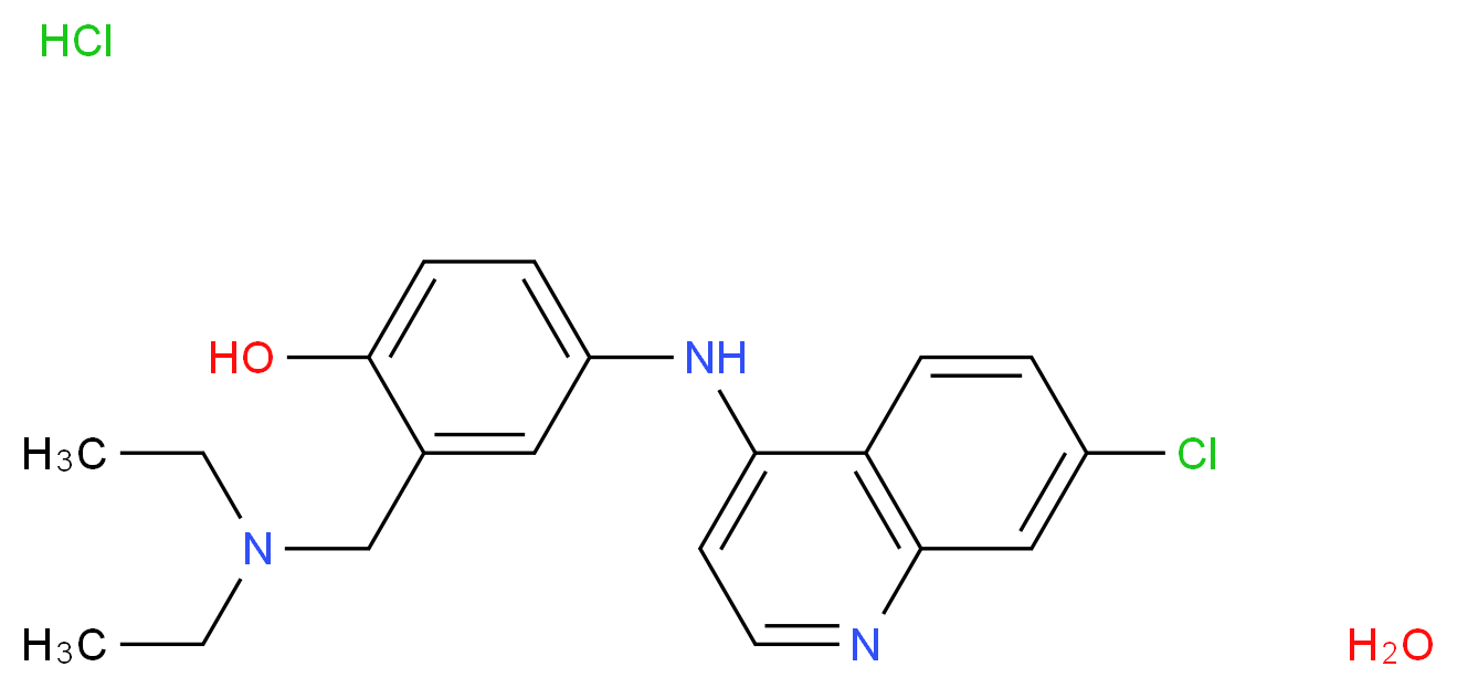 4-[(7-chloroquinolin-4-yl)amino]-2-[(diethylamino)methyl]phenol hydrate hydrochloride_分子结构_CAS_6398-98-7