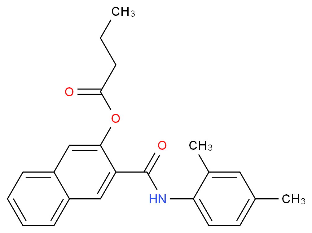 3-[(2,4-dimethylphenyl)carbamoyl]naphthalen-2-yl butanoate_分子结构_CAS_137629-33-5