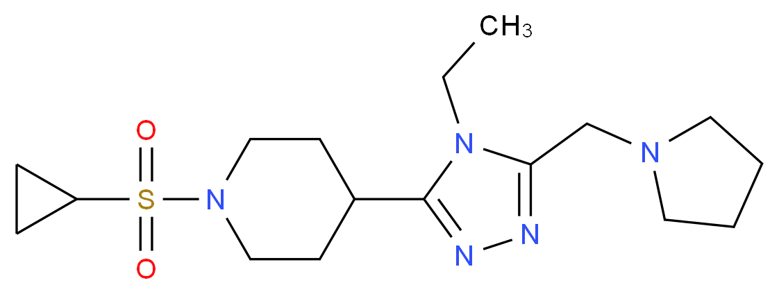 1-(cyclopropylsulfonyl)-4-[4-ethyl-5-(pyrrolidin-1-ylmethyl)-4H-1,2,4-triazol-3-yl]piperidine_分子结构_CAS_)
