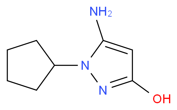 5-Amino-1-cyclopentyl-1H-pyrazol-3-ol_分子结构_CAS_436088-87-8)