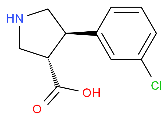 (3S,4R)-4-(3-chlorophenyl)pyrrolidine-3-carboxylic acid_分子结构_CAS_1047651-80-8)