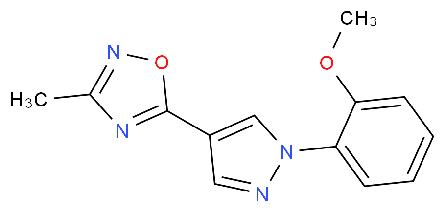 5-[1-(2-methoxyphenyl)-1H-pyrazol-4-yl]-3-methyl-1,2,4-oxadiazole_分子结构_CAS_)
