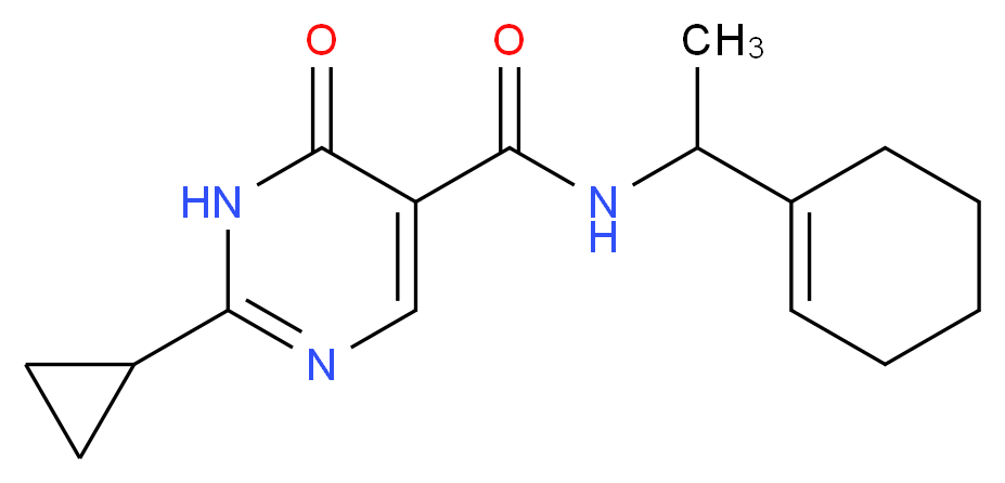 N-(1-cyclohex-1-en-1-ylethyl)-2-cyclopropyl-6-oxo-1,6-dihydropyrimidine-5-carboxamide_分子结构_CAS_)