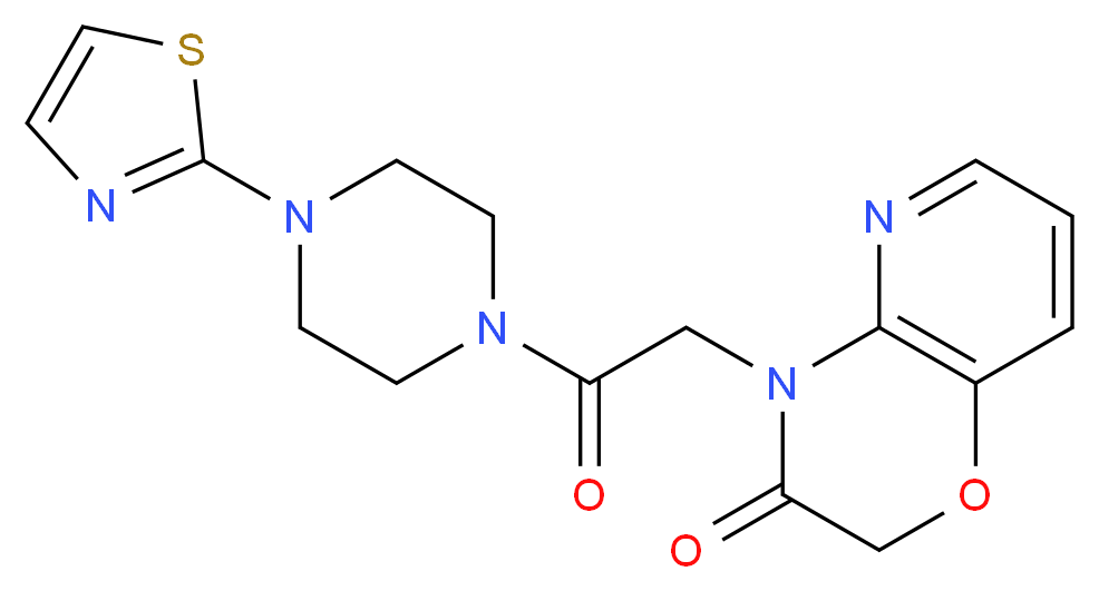 4-{2-oxo-2-[4-(1,3-thiazol-2-yl)piperazin-1-yl]ethyl}-2H-pyrido[3,2-b][1,4]oxazin-3(4H)-one_分子结构_CAS_)