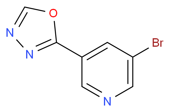 3-Bromo-5-(1,3,4-oxadiazol-2-yl)pyridine_分子结构_CAS_924869-13-6)