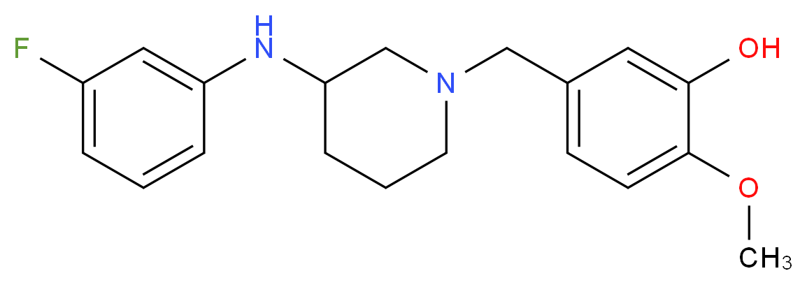 5-({3-[(3-fluorophenyl)amino]-1-piperidinyl}methyl)-2-methoxyphenol_分子结构_CAS_)