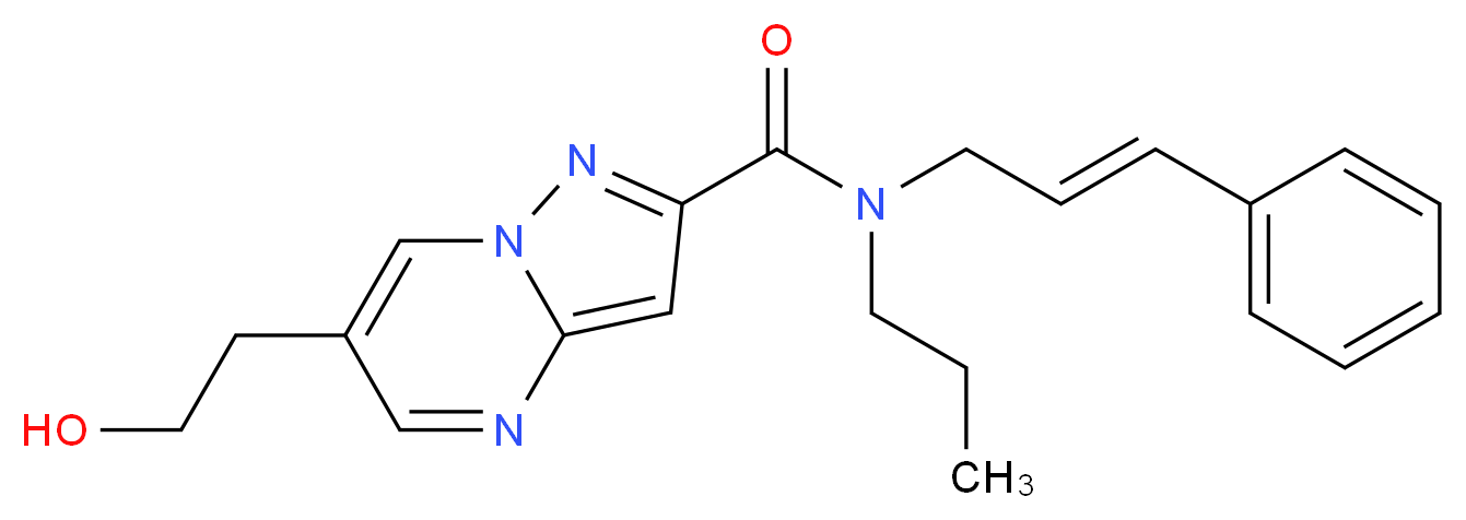 6-(2-hydroxyethyl)-N-[(2E)-3-phenylprop-2-en-1-yl]-N-propylpyrazolo[1,5-a]pyrimidine-2-carboxamide_分子结构_CAS_)