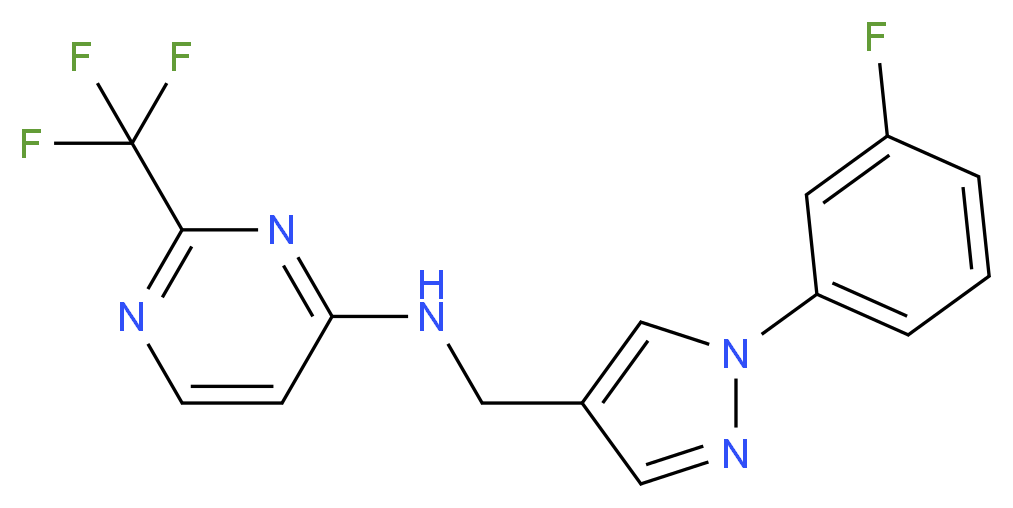 N-{[1-(3-fluorophenyl)-1H-pyrazol-4-yl]methyl}-2-(trifluoromethyl)pyrimidin-4-amine_分子结构_CAS_)