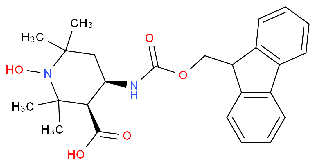 Fmoc-(3R,4R)-4-amino-1-oxyl-2,2,6,6-tetramethylpiperidine-3-carboxylic Acid_分子结构_CAS_583827-13-8)