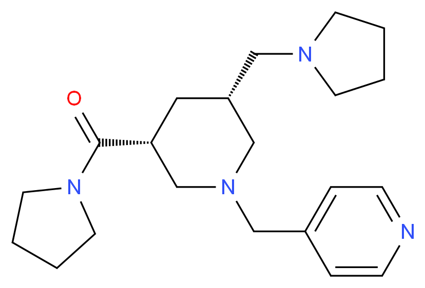 4-{[(3R,5R)-3-(1-pyrrolidinylcarbonyl)-5-(1-pyrrolidinylmethyl)-1-piperidinyl]methyl}pyridine_分子结构_CAS_)