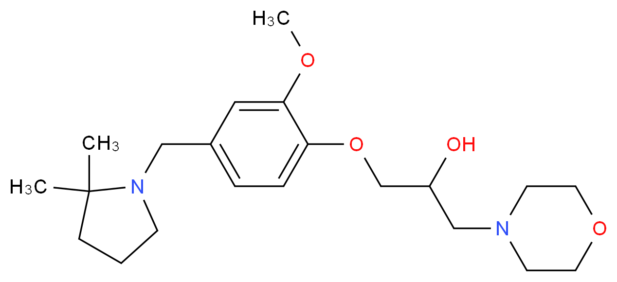 1-{4-[(2,2-dimethylpyrrolidin-1-yl)methyl]-2-methoxyphenoxy}-3-morpholin-4-ylpropan-2-ol_分子结构_CAS_)