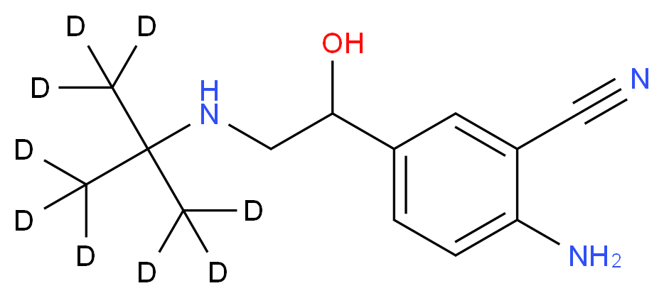 2-amino-5-(1-hydroxy-2-{[2-(<sup>2</sup>H<sub>3</sub>)methyl(<sup>2</sup>H<sub>6</sub>)propan-2-yl]amino}ethyl)benzonitrile_分子结构_CAS_1246819-04-4