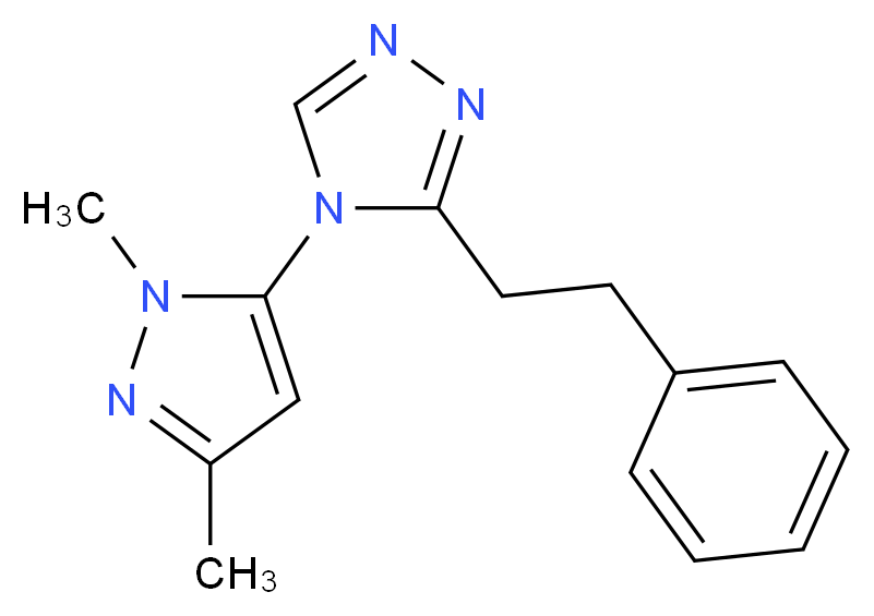 4-(1,3-dimethyl-1H-pyrazol-5-yl)-3-(2-phenylethyl)-4H-1,2,4-triazole_分子结构_CAS_)