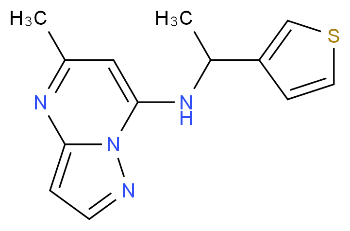5-methyl-N-[1-(3-thienyl)ethyl]pyrazolo[1,5-a]pyrimidin-7-amine_分子结构_CAS_)