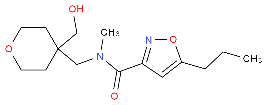 N-{[4-(hydroxymethyl)tetrahydro-2H-pyran-4-yl]methyl}-N-methyl-5-propyl-3-isoxazolecarboxamide_分子结构_CAS_)