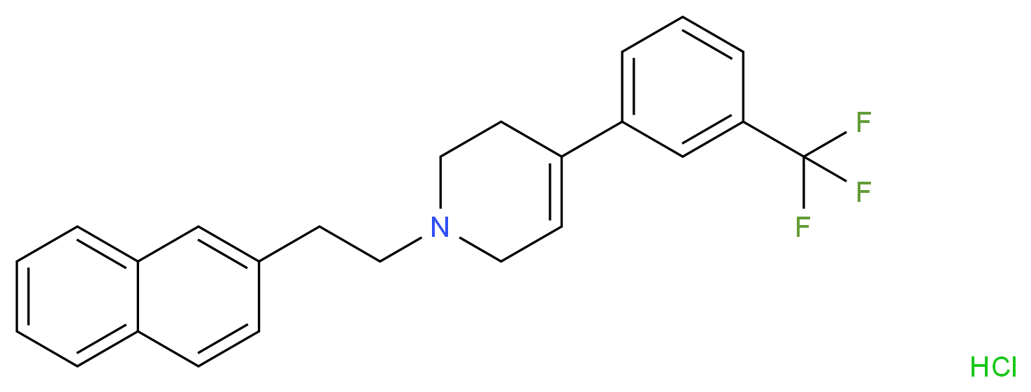 1-[2-(naphthalen-2-yl)ethyl]-4-[3-(trifluoromethyl)phenyl]-1,2,3,6-tetrahydropyridine hydrochloride_分子结构_CAS_90494-79-4