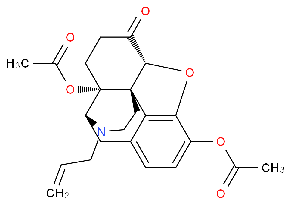 (1S,5R,13R,17R)-10-(acetyloxy)-14-oxo-4-(prop-2-en-1-yl)-12-oxa-4-azapentacyclo[9.6.1.0<sup>1</sup>,<sup>1</sup><sup>3</sup>.0<sup>5</sup>,<sup>1</sup><sup>7</sup>.0<sup>7</sup>,<sup>1</sup><sup>8</sup>]octadeca-7(18),8,10-trien-17-yl acetate_分子结构_CAS_50510-01-5