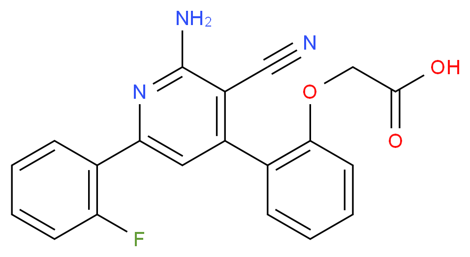 {2-[2-amino-3-cyano-6-(2-fluorophenyl)pyridin-4-yl]phenoxy}acetic acid_分子结构_CAS_)