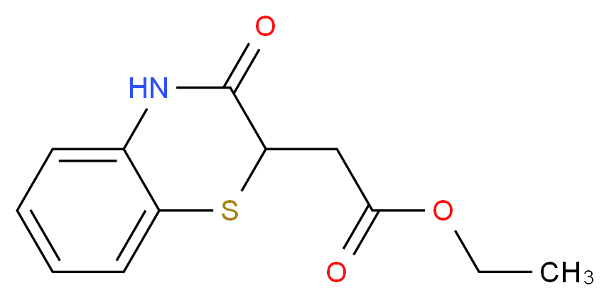 Ethyl 2-(3-oxo-3,4-dihydro-2H-1,4-benzothiazin-2-yl)acetate_分子结构_CAS_82191-17-1)