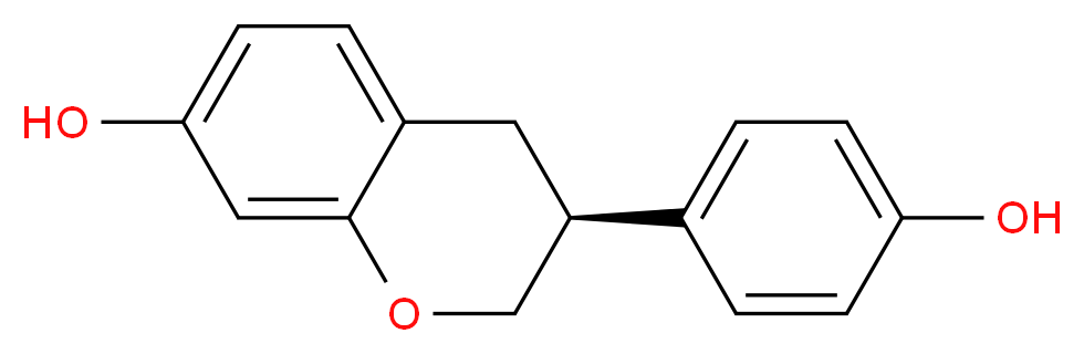 (3S)-3-(4-hydroxyphenyl)-3,4-dihydro-2H-1-benzopyran-7-ol_分子结构_CAS_531-95-3