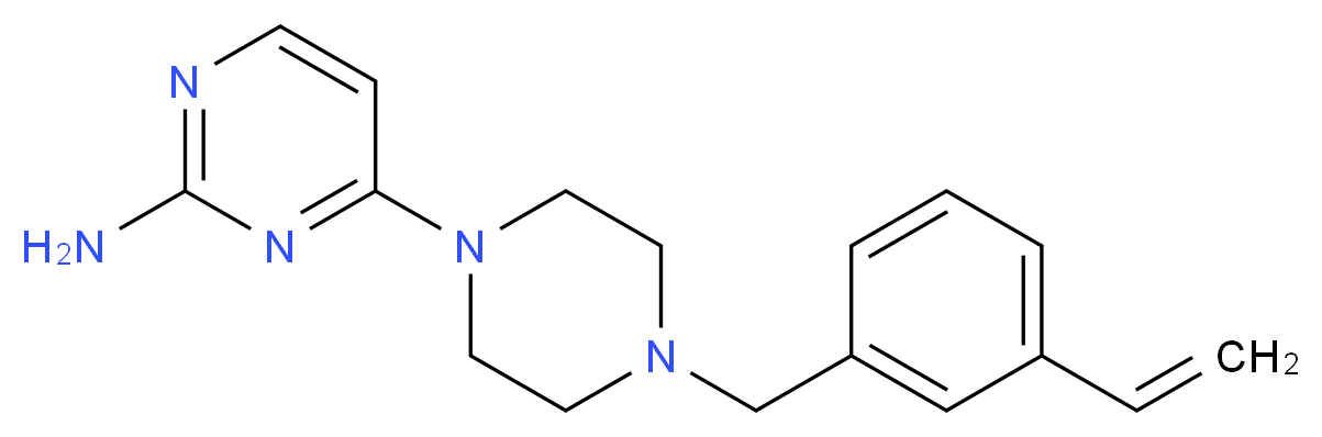 4-[4-(3-vinylbenzyl)piperazin-1-yl]pyrimidin-2-amine_分子结构_CAS_)