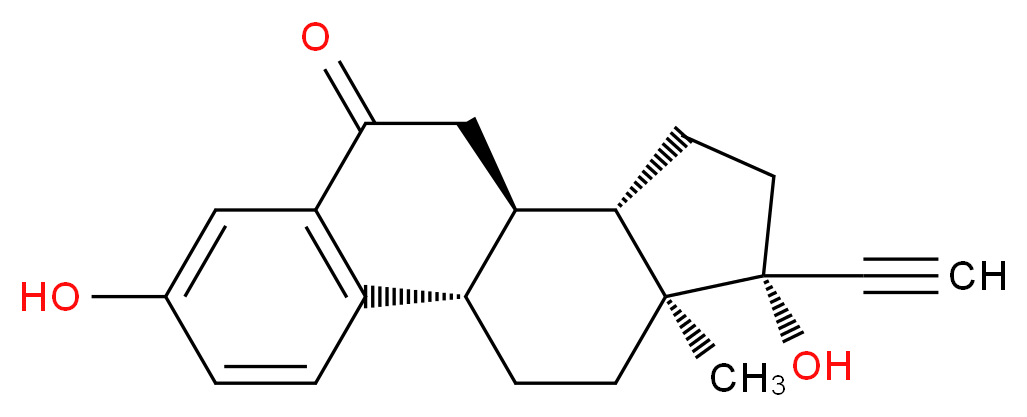 (1S,10R,11S,14R,15S)-14-ethynyl-5,14-dihydroxy-15-methyltetracyclo[8.7.0.0<sup>2</sup>,<sup>7</sup>.0<sup>1</sup><sup>1</sup>,<sup>1</sup><sup>5</sup>]heptadeca-2(7),3,5-trien-8-one_分子结构_CAS_38002-18-5