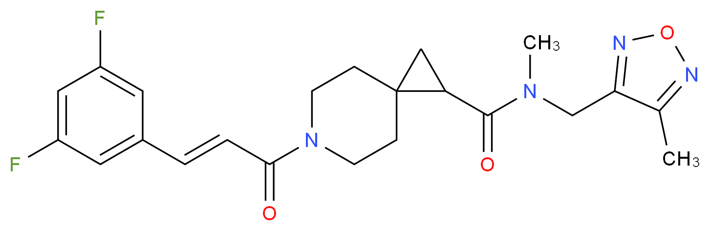 6-[(2E)-3-(3,5-difluorophenyl)-2-propenoyl]-N-methyl-N-[(4-methyl-1,2,5-oxadiazol-3-yl)methyl]-6-azaspiro[2.5]octane-1-carboxamide_分子结构_CAS_)