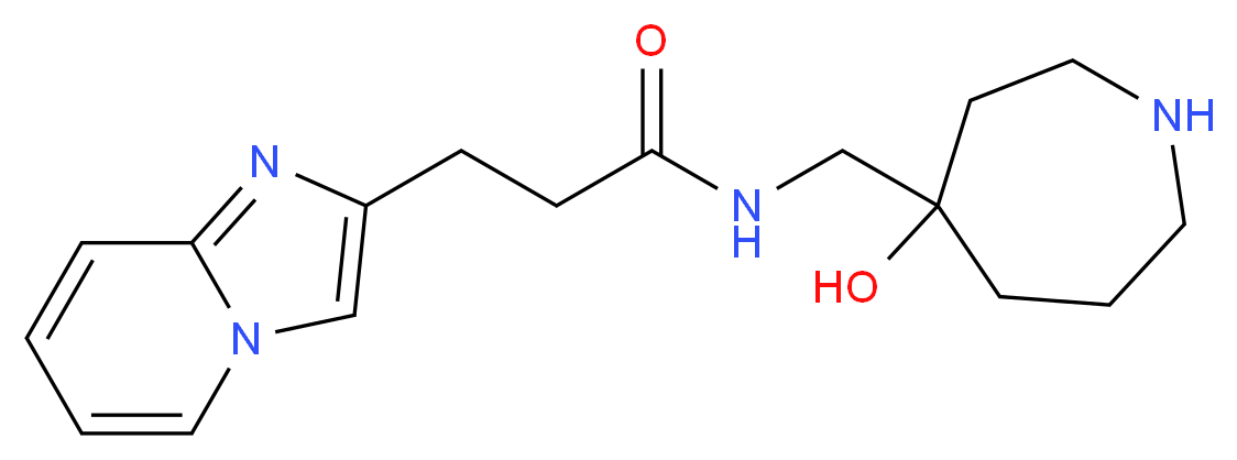 N-[(4-hydroxy-4-azepanyl)methyl]-3-imidazo[1,2-a]pyridin-2-ylpropanamide_分子结构_CAS_)