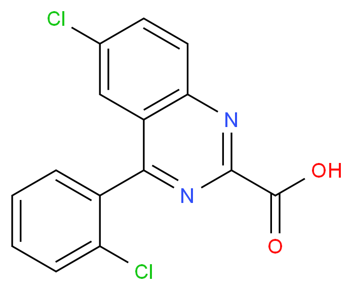 6-chloro-4-(2-chlorophenyl)quinazoline-2-carboxylic acid_分子结构_CAS_54643-79-7